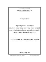 Hiện trạng và giải pháp quản lý chất thải nguy hại phát sinh từ các cơ sở sản xuất tại khu công nghiệp Sông Công, tỉnh Thái Nguyên (LV thạc sĩ)