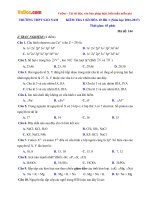 Đề kiểm tra 1 tiết học kì 1 môn Hóa học lớp 10 trường THPT Sào Nam, Quảng Nam năm học 2016  2017 
