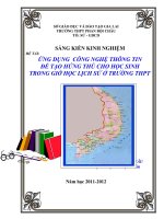 skkn ỨNG DỤNG CÔNG NGHỆ THÔNG TIN để tạo HỨNG THÚ CHO học SINH TRONG GIỜ học LỊCH sử ở TRƯỜNG THPT