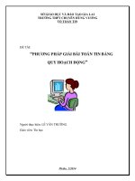 skkn PHƯƠNG PHÁP GIẢI bài TOÁN TIN BẰNG QUY HOẠCH ĐỘNG 