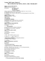 Đề cương ôn tập học kì 1 môn Tiếng anh lớp 10 trường THPT Thuận Thành 1, Bắc Ninh năm học 2016  2017 