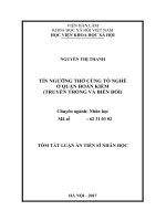 luận án tín ngưỡng thờ cúng tổ nghề ở quận hoàn kiếm (truyền thống và biến đổi) (tt) 