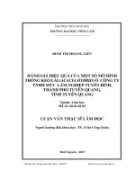 Đánh giá hiệu quả của một số mô hình trồng Keo lai (Acacia hybrid) ở Công ty TNHH MTV lâm nghiệp Tuyên Bình, Thành phố Tuyên Quang, tỉnh Tuyên Quang (LV thạc sĩ)