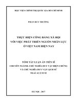 Thực hiện công bằng xã hội với việc phát triển nguồn nhân lực ở việt nam hiện nay 