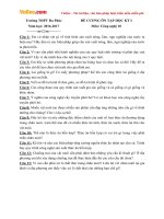 Đề cương ôn tập học kì 1 môn Công nghệ lớp 10 trường THPT Đa Phúc, Hà Nội năm học 2016  2017 