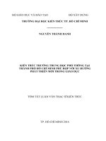 KIẾN TRÚC TRƯỜNG TRUNG HỌC PHỔ THÔNG TẠI THÀNH PHỐ HỒ CHÍ MINH PHÙ HỢP VỚI XU HƯỚNG PHÁT TRIỂN MỚI TRONG GIÁO DỤC