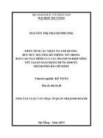 Phân tích các nhân tố ảnh hưởng đến mức độ công bố thông tin trong báo cáo tài chính của các doanh nghiệp niêm yết tại Sở Giao dịch Chứng khoán thành phố Hồ Chí Minh