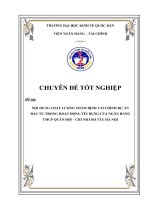 nội dung chất lượng thẩm định tài chính dự án đầu tư trong hoạt động tín dụng của ngân hàng tmcp quân đội – chi nhánh tây hà nội 