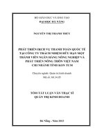 Phát triển dịch vụ thanh toán quốc tế tại Công ty Trách nhiệm hữu hạn Một thành viên Ngân hàng Nông nghiệp và Phát triển Nông thôn Việt Nam - Chi nhánh tỉnh Kon Tum