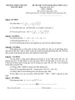 de thi thu vao lop 10 mon toan truong thpt chuyen nguyen hue lan 2