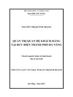 Quản trị quan hệ khách hàng tại bưu điện thành phố Đà Nẵng