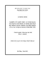 Nghiên cứu kiến trúc an ninh mạng, xây dựng giải pháp an ninh, bảo mật hệ thống mạng thông tin diện rộng của các cơ quan đảng tỉnh Phú Yên