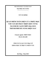 Quan điểm toàn diện của triết học với vấn đề phát triển bền vững ngành du lịch trên địa bàn thành phố Đà Nẵng hiện nay