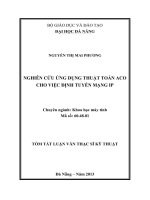 Nghiên cứu ứng dụng thuật toán ACO cho việc định tuyến mạng IP