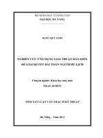 Nghiên cứu ứng dụng giải thuật đàn kiến để giải quyết bài toán người du lịch