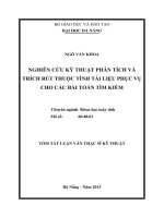Nghiên cứu kỹ thuật phân tích và trích rút thuộc tính tài liệu phục vụ cho các bài toán tìm kiế