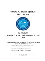 Bài tiểu luận môn cơ sở quy hoạch và quản lý lãnh thổ quy hoạch xây dựng vùng thủ đô hà nội đến năm 2020 và tầm nhìn đến năm 2050