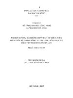 Nghiên cứu dự án báo dòng chảy đến hồ chứa thủy điện trên hệ thống sông Vu Gia - Thu Bồn, phục vụ điều tiết nguồn nước hạ lưu