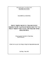Phát triển dịch vụ thanh toán trong nước tại Ngân hàng Đầu tư và Phát triển Việt Nam, chi nhánh tỉnh Khánh Hòa