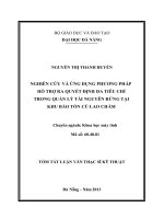 Nghiên cứu và ứng dụng phương pháp hỗ trợ ra quyết định đa tiêu chí trong quản lý tài nguyên rừng tại khu bảo tồn Cù Lao Chà