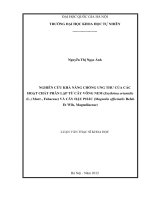 NGHIÊN CỨU KHẢ NĂNG CHỐNG UNG THƯ CỦA CÁC HOẠT CHẤT PHÂN LẬP TỪ CÂY VÔNG NEM (Erythrina orientalis (L.) Murr., Fabaceae) VÀ CÂY HẬU PHÁC (Magnolia officinalis Rehd. Et Wils, Magnoliaceae)