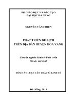 Phát triển du lịch trên địa bàn huyện Hòa Vang