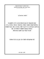Nghiên cứu giải pháp quản trị rủi ro của tổng thầu trong thực hiện hợp đồng thiết kế, mua sắm, chế tạo và lắp đặt (EPCI) dự án phát triển khai thác mỏ dầu khí tại việt nam (tt) 