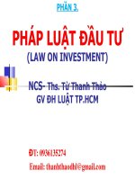 BÀI GIẢNG PHÁP LUẬT ĐẦU TƯ_ĐẠI HỌC LUẬT TPHCM_CHUYÊN ĐỀ 1
