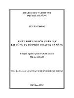 Phát triển nguồn nhân lực tại Công ty Cổ phần Vinatex Đà Nẵng