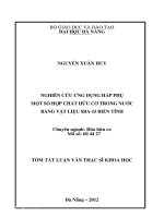 Nghiên cứu ứng dụng hấp phụ một số hợp chất hữu cơ trong nước bằng vật liệu SBA-15 biến tính