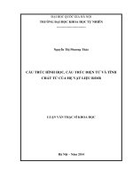 CẤU TRÚC HÌNH HỌC, CẤU TRÚC ĐIỆN TỬ VÀ TÍNH CHẤT TỪ CỦA HỆ VẬT LIỆU R -D -R
