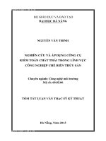 Nghiên cứu và áp dụng công cụ kiểm toán chất thải trong lĩnh vực công nghiệp chế biến thủy sản