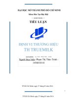 QUản trị thương hiệu  THTRUEMILK
