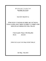 Tính toán và đánh giá hiệu quả sử dụng năng lượng mặt trời cấp điện và nhiệt cho khách sạn Sheraton Nha Trang