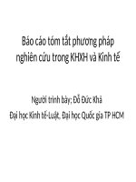 Báo cáo tóm tắt phương pháp nghiên cứu trong KHXH và Kinh tế