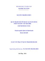 Quản trị rủi ro tín dụng tại ngân hàng TMCP Sài Gòn - Hà Nội (SHB) chi nhánh Đà Nẵng
