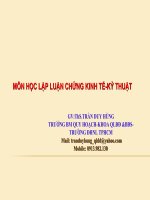 Bài Giảng Môn Học Lập Luận Chứng Kinh Tế - Kỷ Thuật