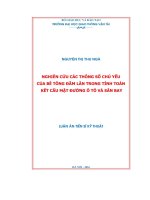 Nghiên cứu các thông số chủ yếu của bê tông đầm lăn trong tính toán kết cấu mặt đường ô tô và sân bay (LA tiến sĩ)