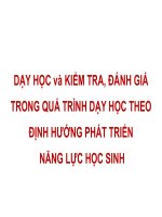 Dạy Học Và Kiểm Tra, Đánh Giá Trong Quá Trình Dạy Học Theo Định Hướng Phát Triển Năng Lực Học Sinh