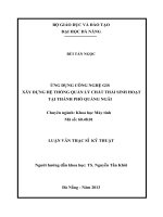 Ứng dụng công nghệ GIS xây dựng hệ thống quản lý chất thải sinh hoạt tại thành phố Quảng Ngãi