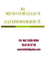 Bài Giảng Một Số Vấn Đề Lí Luận Về Luật Kinh Doanh Quốc Tế