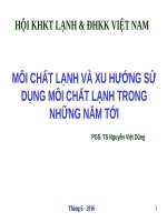 Môi Chất Lạnh Và Xu Hướng Sử Dụng Môi Chất Lạnh Trong Những Năm Tới