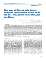 Tổng quan về hệ thống và phân tích gộp các nghiên cứu quan sát về biến cố bất lợi của thuốc trong điều trị lao đa khánglao siêu kháng