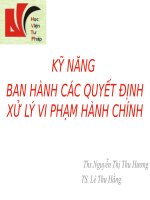 Kỹ Năng Ban Hành Các Quyết Định Xử Lý Vi Phạm Hành Chính