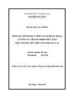 Tính giá thành dựa trên cơ sở hoạt động ở Công ty trách nhiệm hữu hạn một thành viên MDF Vinafor Gia Lai