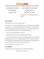 Đề thi thử vào lớp 10 môn Ngữ văn trường THCS Tân Thành, tỉnh Thái Nguyên năm 2016  2017 