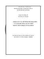 Khảo sát các mô hình phá hoại dẻo của dầm bê tông xỉ cốt thép trong thí nghiệm uốn ba điểm