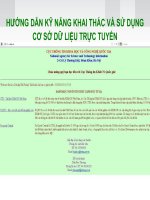 Hướng Dẫn Kỹ Năng Khai Thác Và Sử Dụng Cơ Sở Dữ Liệu Trực Tuyến