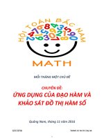 Ưng dụng của đạo hàm và khảo sát đồ thị hàm số