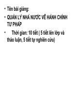 Bài Giảng Quản Lý Nhà Nước Về Hành Chính Tư Pháp